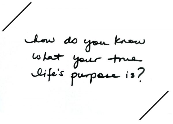 Handwritten note: "How do you know what your true purpose is?"